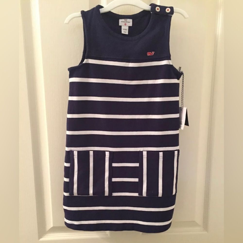 Vineyard Vines for Target Navy White Striped Crewneck Dress Size XS 4-5 NWT
